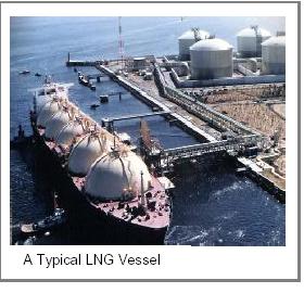 Typical LNG vessel at loading terminal